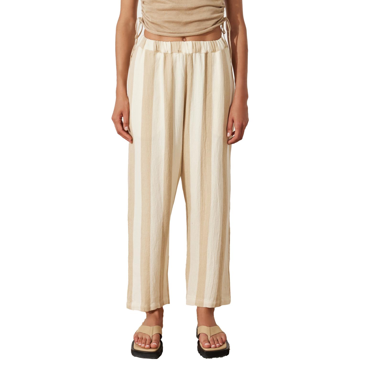 Zulu & Zephyr Natural Stripe Organic Cotton Pant